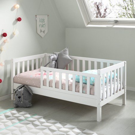 bed 70x140 in solid wood suzon white
