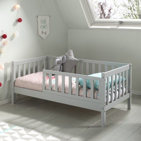 bed 70x140 in solid wood suzon grey