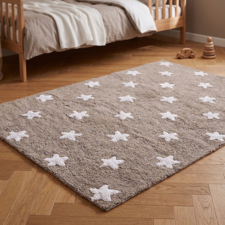 Tapis 120x160 lavable Etoiles lin