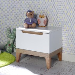 Bedside table 1 drawer Siki White